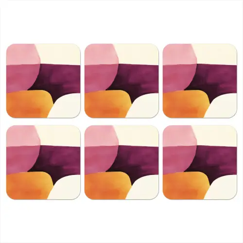 Vormen - Abstract - Kleurrijk onderzetter kurk middel -3d
