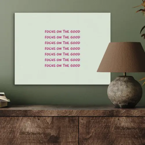 Focus on the good - Roze PET vilt klein -sfeer2