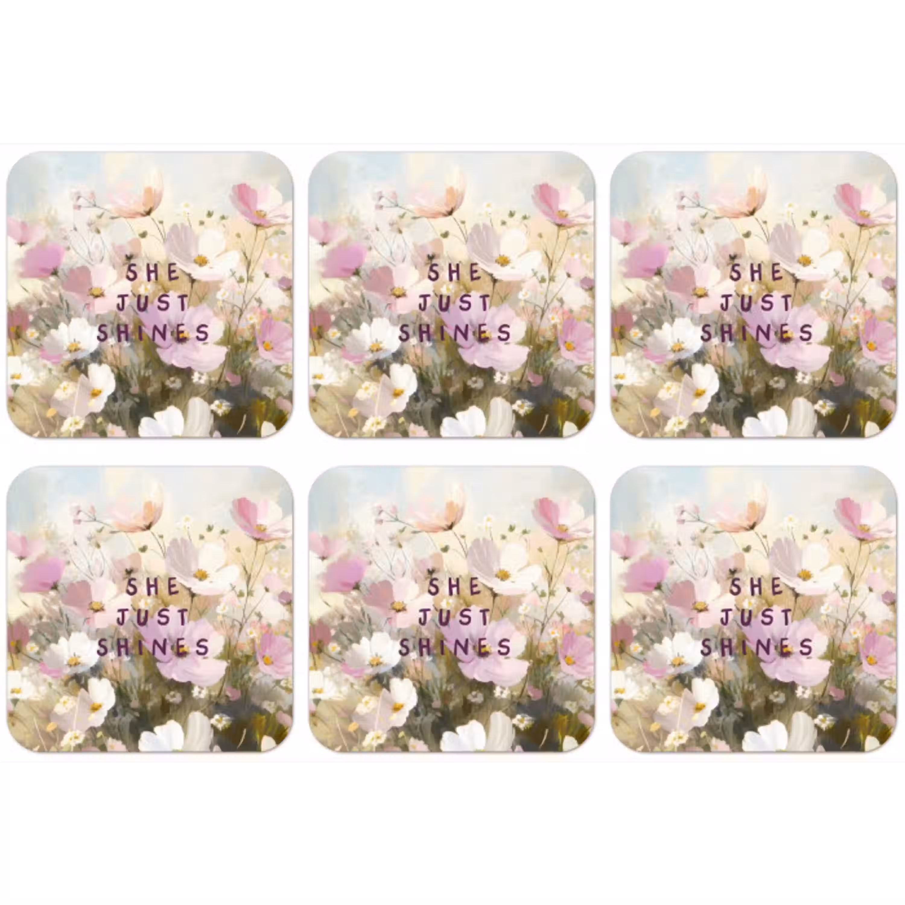 Quote - Bloemen - Schilderachtig onderzetter kurk middel -zkaufland3dotto