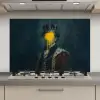 Koning - Portret - Druipende gele verf keuken achterwand spatscherm klein -3d_website