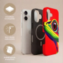 Kikker - Kleurrijk - Strepen - Ogen Toughcase MagSafe Apple iPhone 17 klein -USP_Lagen_DE