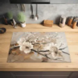 Bloemen - Natuur - Wit - Bloesem - Abstract Inductie beschermer vinyl 3mm klein -sfeer5