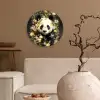 Panda - Pandabeer - Wilde dieren - Natuur - Bloemen Wandcirkel kunststof plaat 5mm dik klein -sfeer1
