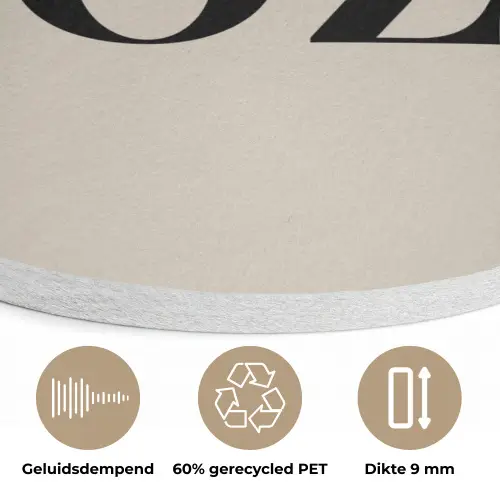 Beige - Winter - Quote - Cozy Akoestische PET Vilt - Rond klein -closeup_NL