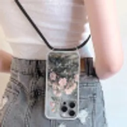 Rozen - Illustratie - Roze Hoesje iPhone 16 Pro Max met koord klein -sfeer5