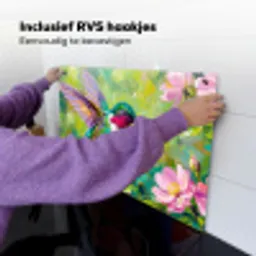 Kolibrie - Bloemen - Natuur - Kleurrijk Inductie beschemer met haakjes klein -ky-ophangen-nl