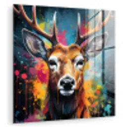 Hert - Graffiti - Dieren - Kleuren plexiglas 5mm klein -zzzproduct_nieuw