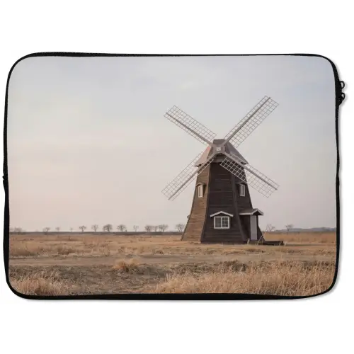 Windmolens - Landschap - Veld laptophoes neopreen klein -zkaufland3dotto