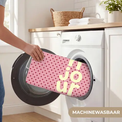Bonjour - Stippen - Roze- Geel Badmat klein -USP_WasbaarNL