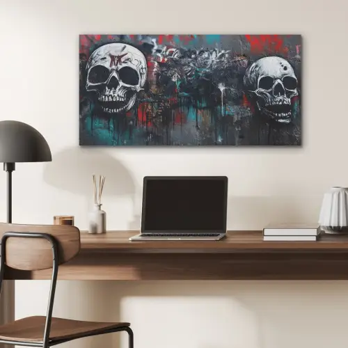 Schedels - Graffiti - Abstract PET vilt middel -sfeer5