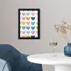 Hartjes - Pastel - Kleurcontrast - Handgetekend fotolijst zwart zonder passe partout klein -sfeer4