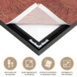 Oosters - Bloemen - Terracotta Textielframe zwart klein 947 -USP_feed_closeupNL