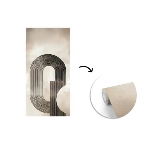 Boog -  Strepen - Minimalistisch - Zwart fotobehang vinyl groot -3d