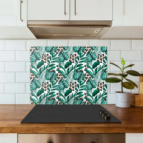 Panterprint - Bladeren - Jungle keuken achterwand spatscherm middel -sfeer2