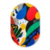Abstract - Planten - Vormen - Kleurrijk Wandcirkel Ovaal Glas middel -3d