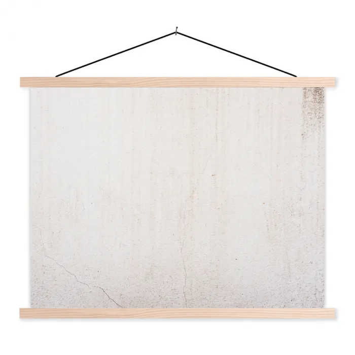 Beton - Muur - Wit textielposter latten blank klein -3d
