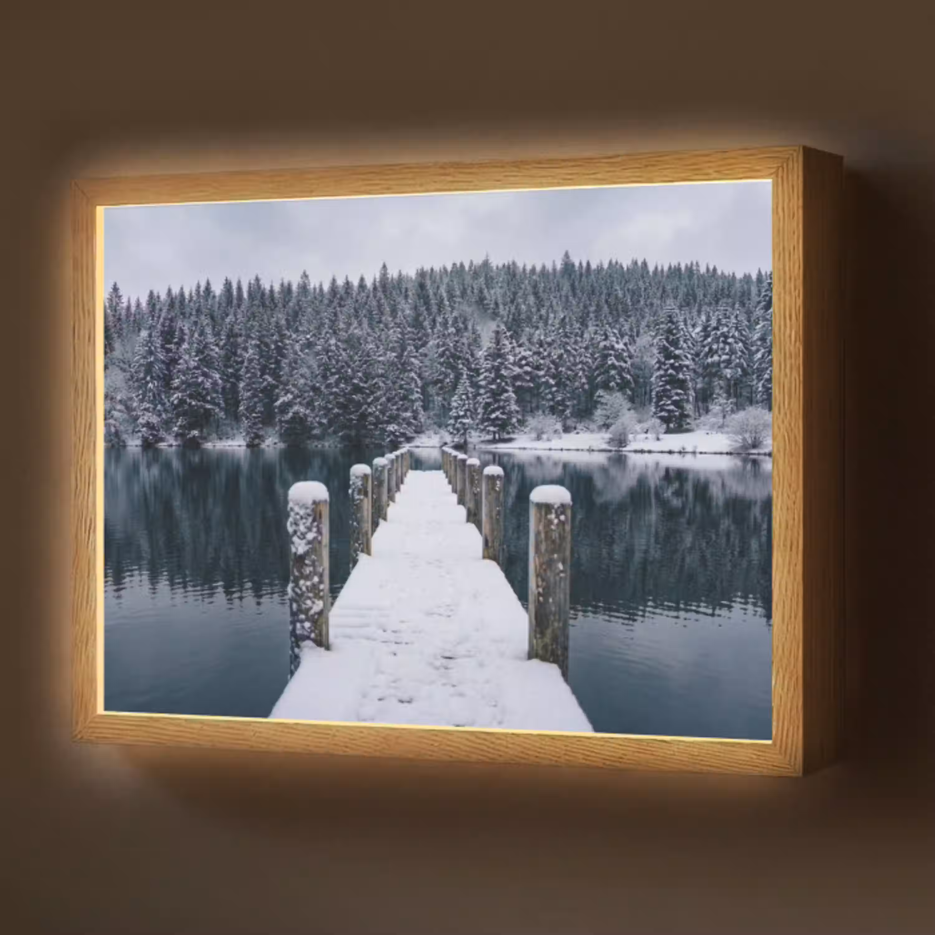 Steiger - Meer - Sneeuw - Bergen - Rustgevend Light Box met batterij (Wandlamp) middel -z3d_website