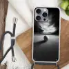 Golfbal - Wazig - Zwart Hoesje iPhone 16 Pro Max met koord klein -sfeer4
