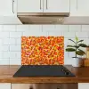 Abstract - Verf - Rood keuken achterwand spatscherm klein 900 -sfeer2