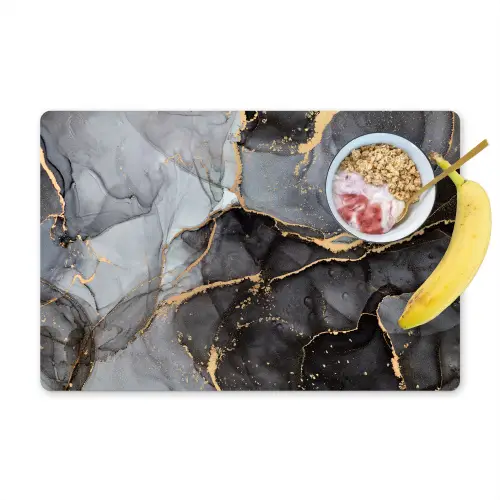 Marmer - Abstract - Goud - Grijs Placemat vinyl groot -zzzproduct_Kitchenyeah-website