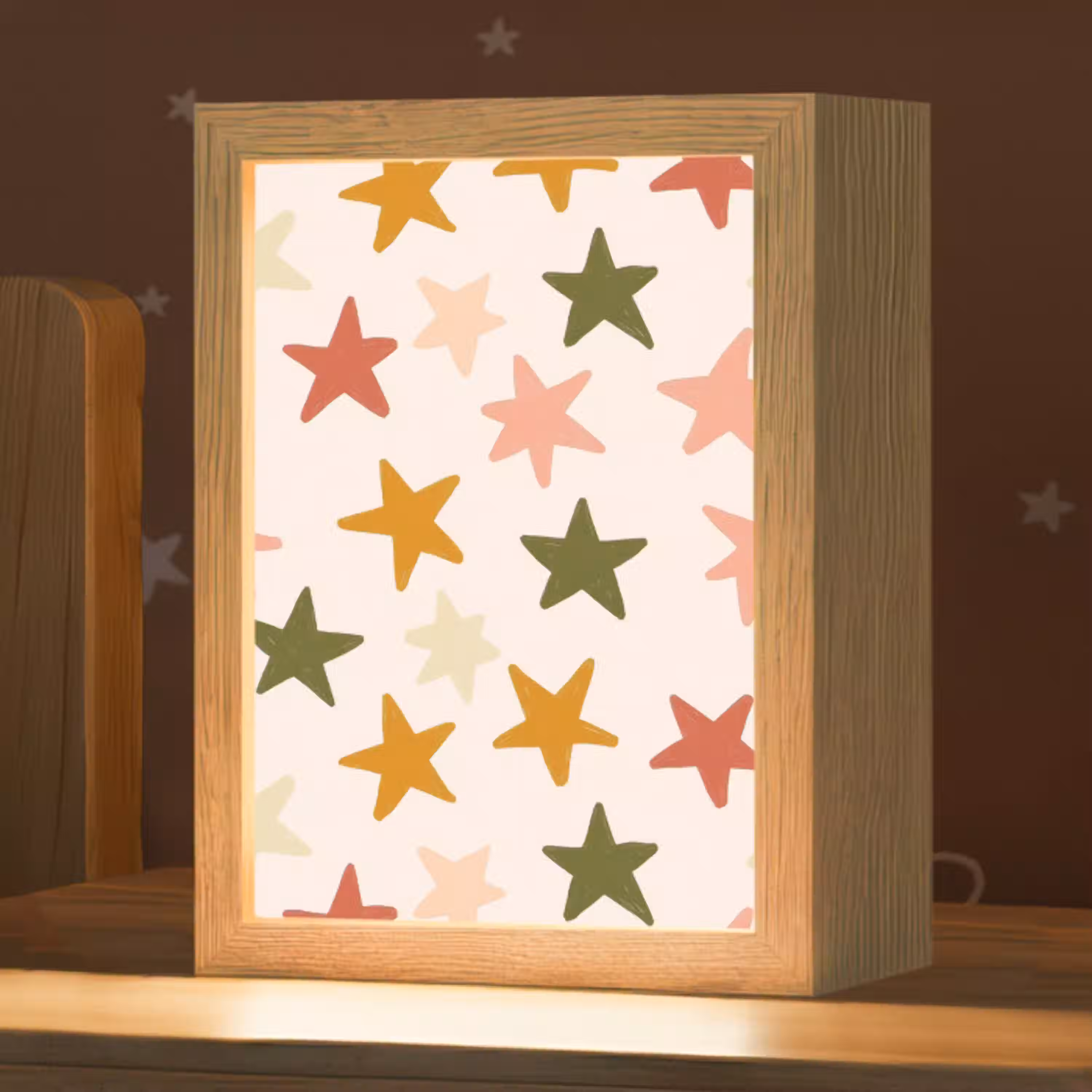 Sterren - Patroon - Kleurrijk Light Box met kabel (Kinderlampje) klein 904 -zzz_3d_website