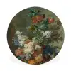 Stilleven met bloemen - Schilderij van Jan van Huysum Wandcirkel aluminium klein -3d