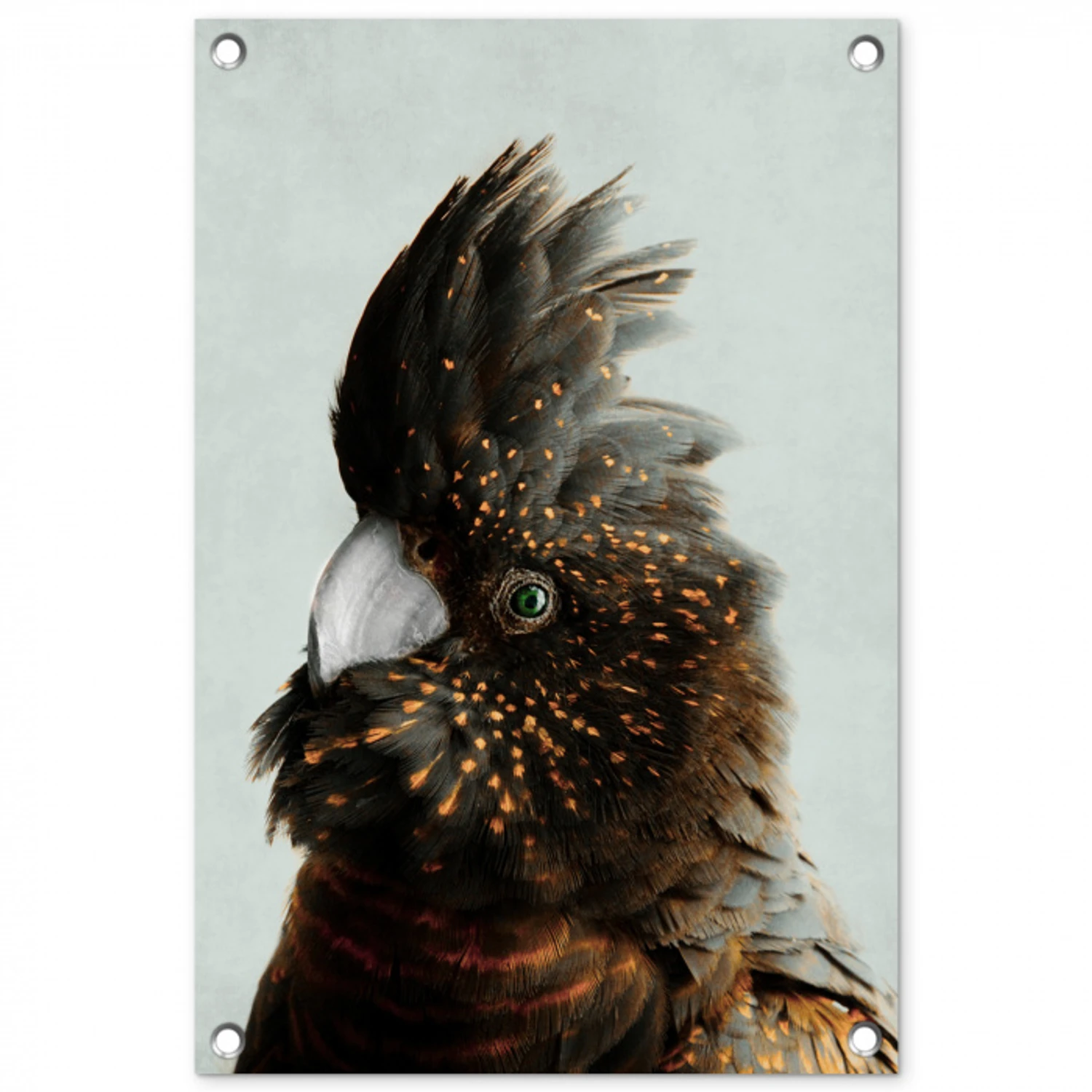 Kaketoe - Vogel - Brons tuinposter los doek klein -3d
