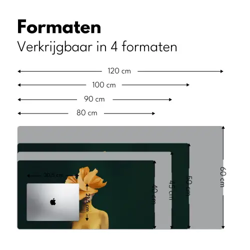 Vrouw - Hoed - Geel Muismat XXL klein -sfeer5