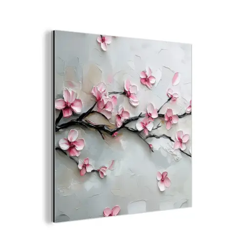 Bloesem - Kunstzinnig - Roze - Sakura aluminium wit klein -3d