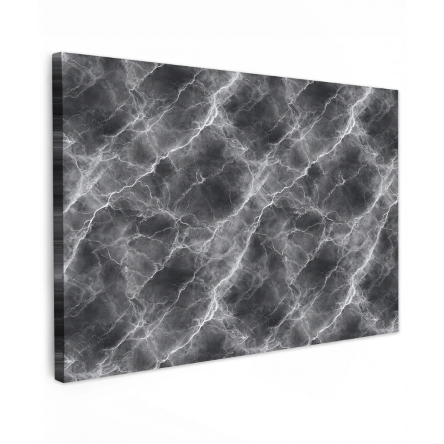 Donkergrijs - Bliksem - Marmer canvas 2cm klein 34 -z3d