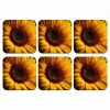 Geel - Zonnebloem - Zomers onderzetter kurk middel -3d