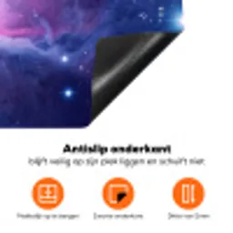 Ruimte - Sterren - Kleurrijk Inductie beschermer vinyl 3mm klein -zzzzzzz-td-onderkant