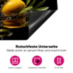 Olijven - Groen - Water - Zwart Inductie beschermer vinyl 3mm klein -zzzzzzz-lf-onderkant