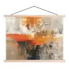 Moderne kunst - Abstract - Goud - Grijs textielposter latten blank klein -3d