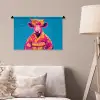 Koe - Bloemenkrans - Oorhangers - Kimono Wandkleed katoen klein -sfeer4