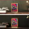 Boombox - Rood - Graffiti - Neon Light Box met kabel (Tafellamp) klein -sfeer3