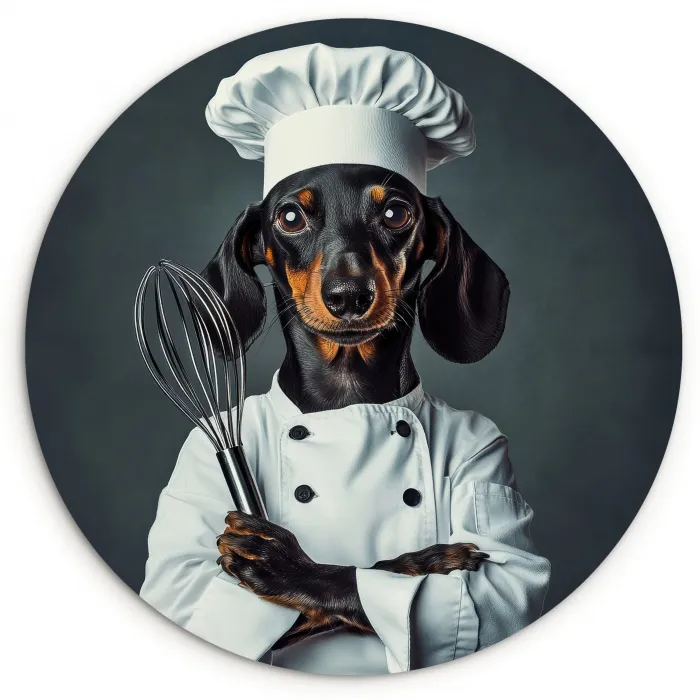 Hond - Garde - Kok Wandcirkel kunststof plaat 5mm dik klein -3d
