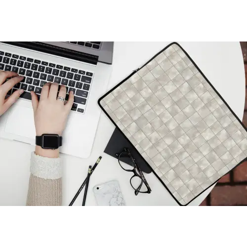 Tegels - Natuurlijk - Grijs laptophoes neopreen klein 279 -bureau