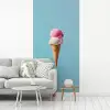 Bolletjes - Schepijs - Hoorntje - Blauw fotobehang vinyl groot -woonkamer