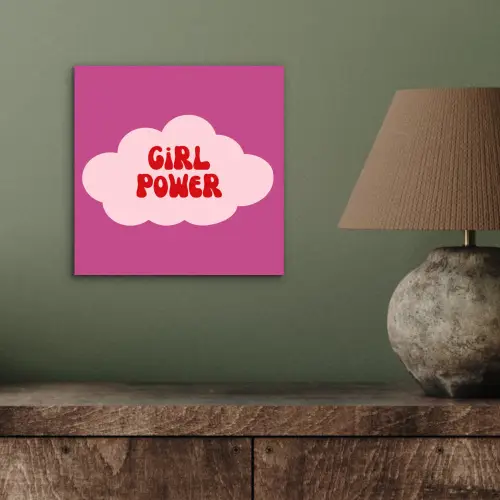 Girl power - Wolk - Roze aluminium wit klein -sfeer2
