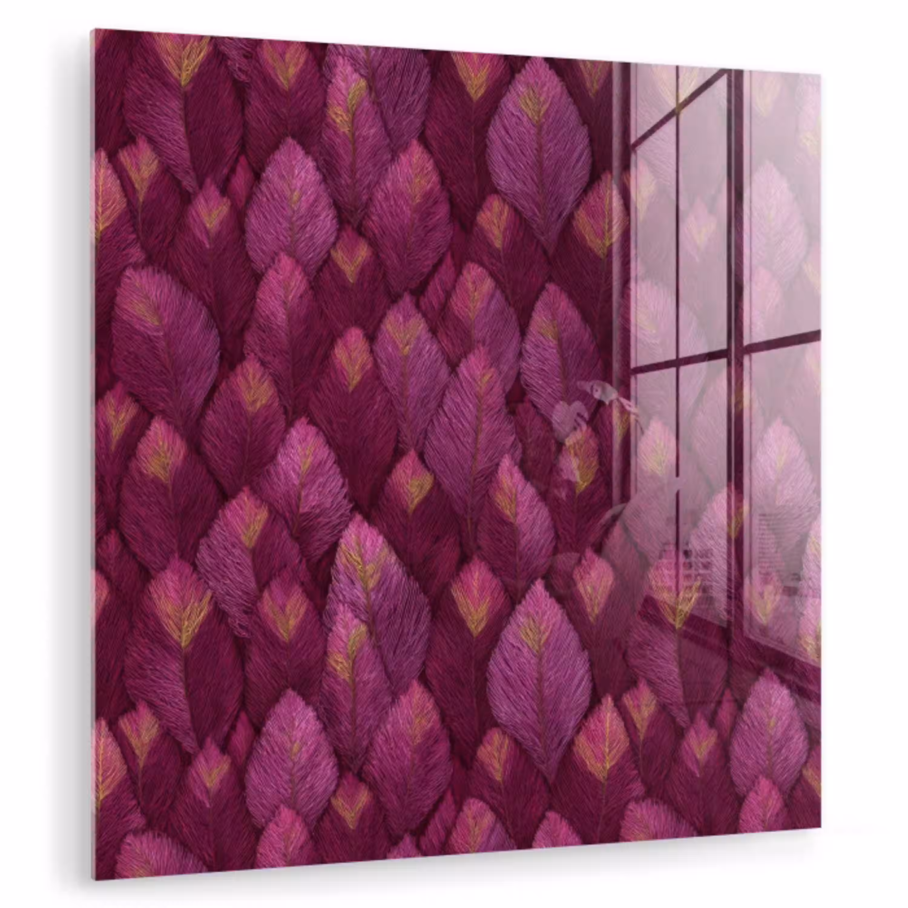 Bladeren - Patroon - Burgundy plexiglas 5mm klein 11 -zzzproduct_nieuw
