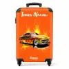 Gele auto met gele vlammen NBS - Handbagage koffer - Kinderen Unisex middel -productfoto_recht
