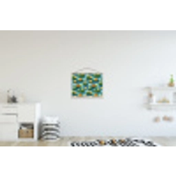 Kikker - Lelies - Groen textielposter latten blank klein 122 -kinderkamer