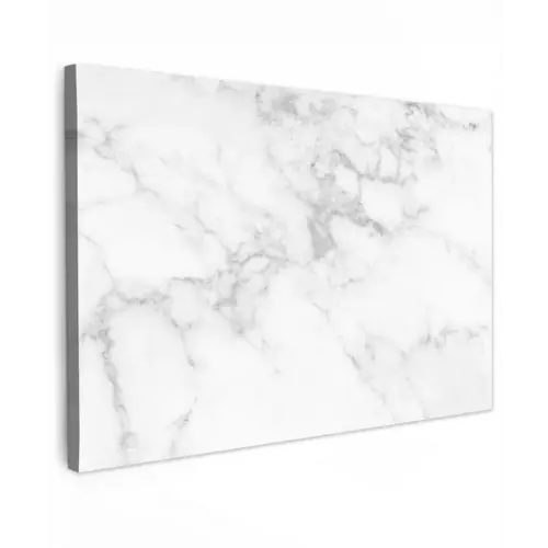 Marmer - Grijs - Wit - Marmerstructuur canvas 2cm klein -z3d