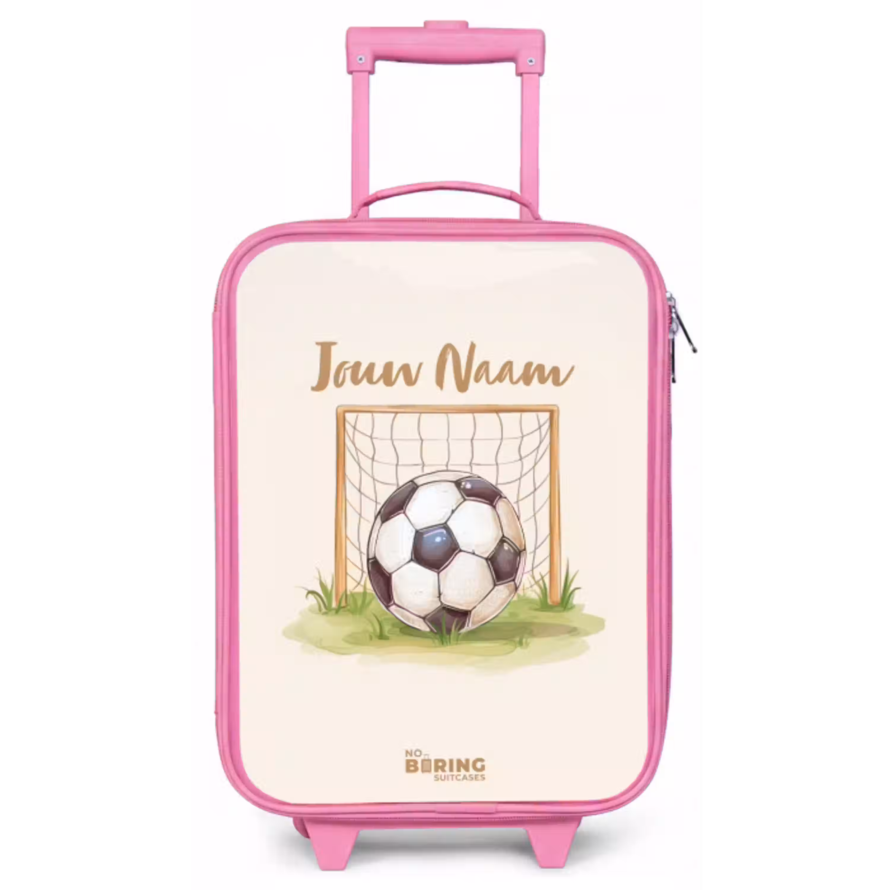 Voetbal in een goal Kinderkoffer - Roze klein -zz3dotto
