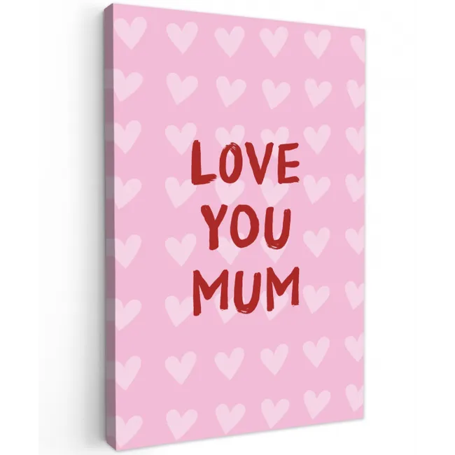 Love - Quote - Moeder - Rood Tuinposter op houten frame 2 cm dik middel -3d