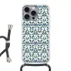 Flora - Modern - Blauw Hoesje iPhone 16 Pro Max met koord klein 804 -3d