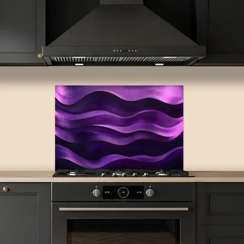 Golven - Abstract - Paars keuken achterwand spatscherm klein -sfeer1