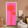 Palmbomen - Modern - Roze deurposter klein -sfeer1