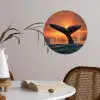 Walvis staart - Water - Zonsondergang Wandcirkel behangsticker klein -sfeer3